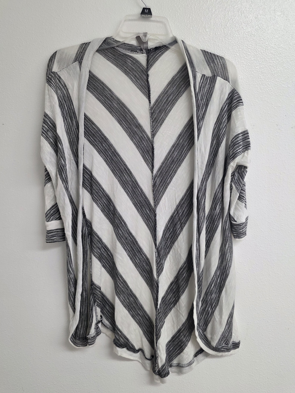 Vanity Gray & White Striped Knit Top (0461)